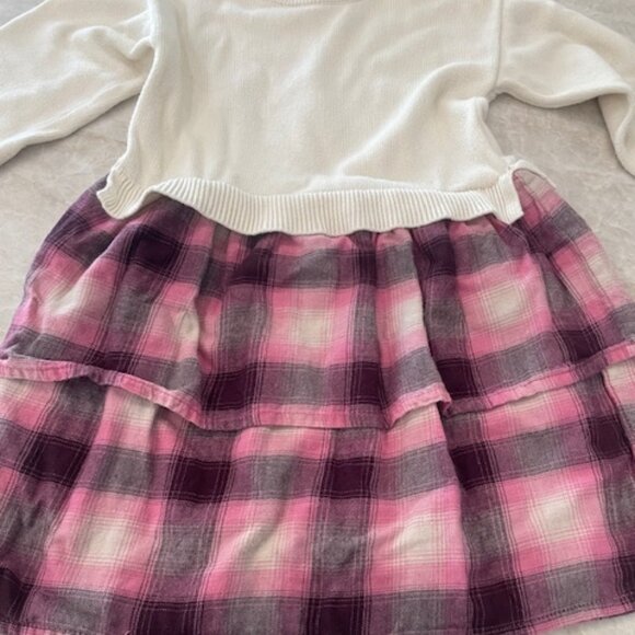 Baby Gap Cotton Dress, White Top, Pink Plaid Skirt Size 5 yrs - Picture 3 of 5